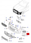 Кромка решетки правой переднего бампера Jaguar XF 2016 - 2022, хром.