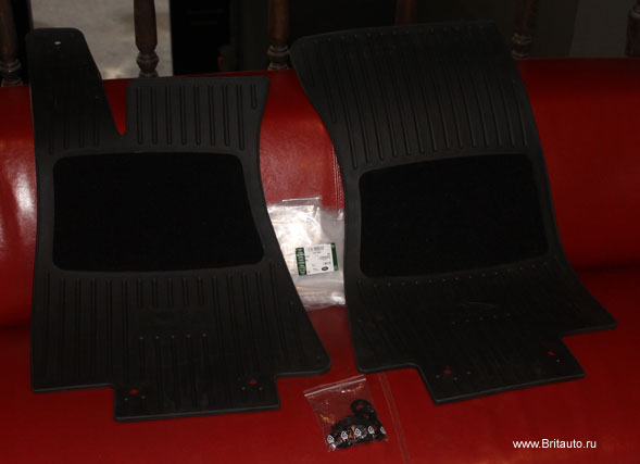 Коврики резиновые передние, комплект, Jaguar XJ до VIN: H32732, черные.