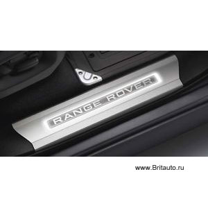 Накладка на порог с подсветкой передняя правая Range Rover 2013 - 2016, с надписью Range Rover
