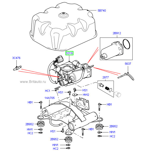 Компрессор выравнивания подвески range rover 2010 - 2012