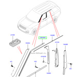 Молдинг правой передней двери вверху, range rover sport 2014