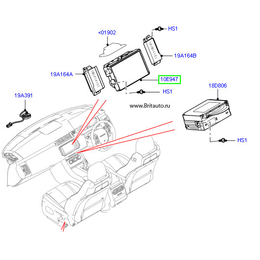 Дисплей навигатора 2-х секционный, MFD, на Range Rover Sport 2014 - 2015