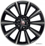 Колесный диск Jaguar F-Type 9,5 x R19, модель: Orbit, цвет: черный, с алмазной обточкой шлицев. Задний.