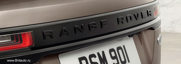 Надпись RANGE на капот Range Rover Velar, цвет: Narvik Black