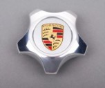 Декоративные колпачки центральные колесных дисков Porsche R18 Cayenne и Cayenne Turbo, с цветным логотипом
