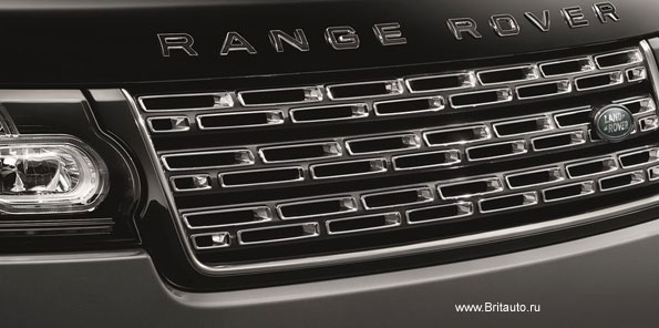 Решетка радиатора Range Rover 2016-2017 SV Dinamic и Autobiography Black, цвет: Graphite Atlas, с хромированными вставками.