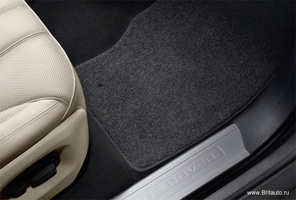 Комплект ковриков Premium салона Range Rover Sport 2014 - 2019, максимально плотный ворс (2050 гр. на кв. метр), цвет: Ebony (черный).