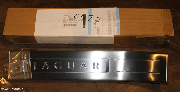Накладка порога Jaguar XJ 2010 - 2019 LWB (удлиненная колесная база), нержавеющая сталь с подсветкой, задняя левая