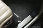 Комплект ковриков салона Range Rover 2013 - 2017, со стандартной базой, premium, с металлическими вставками, цвет: Ebohy Black (черные).