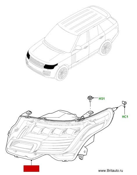 Фара передняя левая range rover 2018 - 2021, тип - pixel.