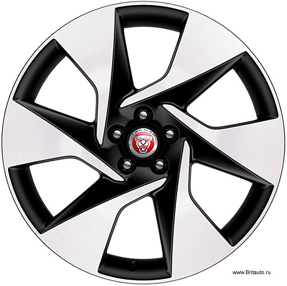Колесный диск r20 jaguar i-pace, Style 6007, черный с полированными шлицами (Black with Diamond Turned).