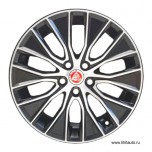 Колесный диск r18 jaguar xe, модель: echo wheel, цвет: gloss black diamond tuned (черный глянцевый, с полированными внешними шлицами).