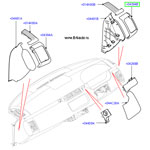 Отделка вентиляционной панели левая, на панели приборов range rover sport 2014м.г., отделка - шпон satin zebrano