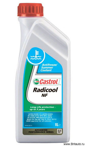 Антифриз - концентрат охлаждающей жидкости Castrol Radicool NF, в расфасовке 1Л.