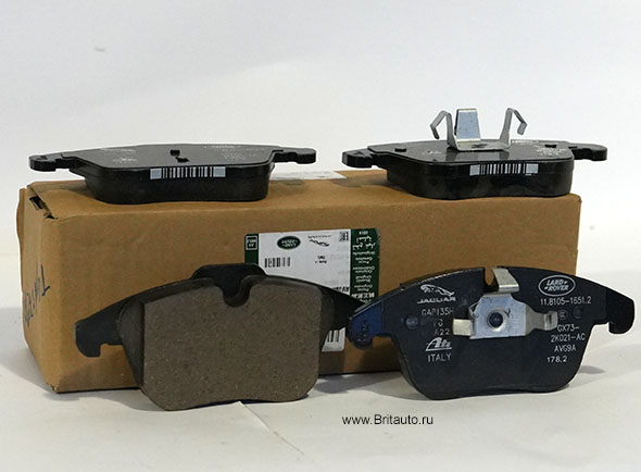 Колодки тормозные передние Jaguar XE, комплект. Оригинал Jaguar 100%, в оригинальной упаковке.