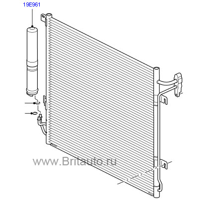 Конденсатор (радиатор кондиционера) LR Discovery 4 и RRS 2010 - 2013, с осушителем