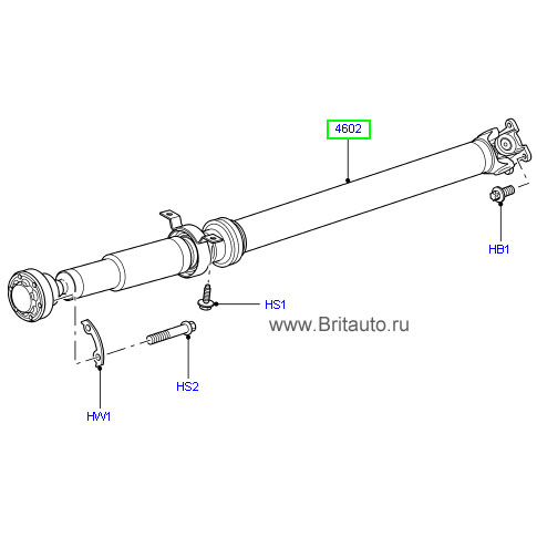 Вал карданный задний range rover sport 2005 - 2013 в сборе