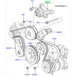 Кронштейн обводного ролика приводного ремня LR Discovery 3,4 и range Rover Sport 2005 - 2013