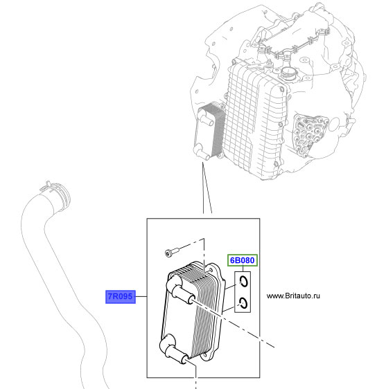 Масляный радиатор охлаждения АКПП Range Rover Evoque, Land Rover Discovery Sport 2,0Л Бензин