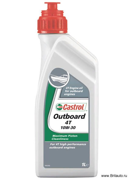 Масло моторное Castrol Outboard 4T10W-30, полусинтетика, в расфасовке 1Л. Для 4-х тактных подвесных лодочных моторов.