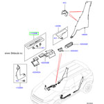 Накладка порога range rover evoque с подсветкой, левая, контрастная панель приборов, ebony / black