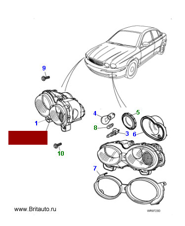 Фара правая в сборе Jaguar X-Type