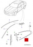 Молдинг вокруг неопускного стекла задней правой двери Jaguar XF 2009 - 2015. Chrome.