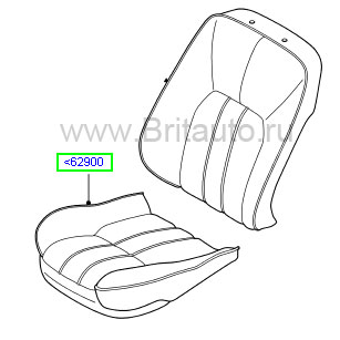 Обивка подушки переднего сидения Range Rover 2002 - 2012 с подогревом/охлаждением, цвет: Ivory Oxford