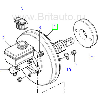 Вакумный усилитель тормозов в сборе land rover defender