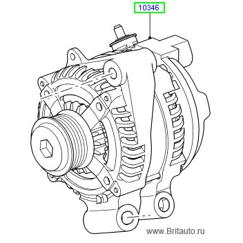 Генератор на 5,0Л Бензин на Range Rover 2006 - 2012, LR Discovery 4 и RRS 2009 - 2013