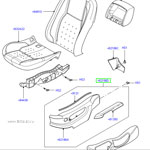 Нижняя правая панель подушки сиденья с электроприводом регулировки, для водителя и пассажира, с программируемым сиденьем. отделка - кожа oxford autobiography, на range rover 2002 - 2009