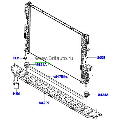 Проставка опоры радиатора range rover evoque и land rover freelander