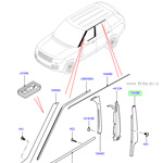 Отделка правой передней двери задняя вертикальная черная глянцевая Range Rover 2013 - 2021. Оригинал Land Rover.