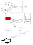 Левый катализатор, нисходящая труба, на Range Rover 2013 - 2017 и Range Rover Sport 2014 - 2017, на 3,0Л Бензин
