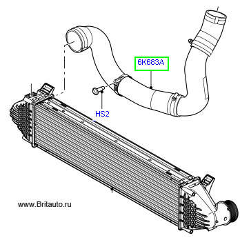 Патрубок от интеркуллера к коллектору Land Rover Freelander 2. Оригинал Land Rover.