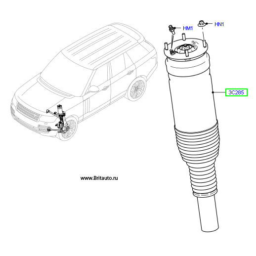 Амортизатор передний правый range rover 2013-2017