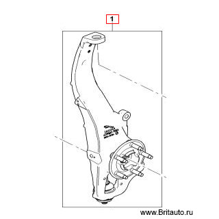 Передний левый вертикальный рычаг подвески (кулак со ступицей) Jaguar XJ