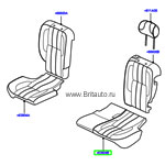 Обивка подушки заднего сиденья range rover 2010 - 2012, цвет: jet / ivory