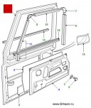 Передняя левая дверь Land Rover Defender 110, металлическая часть, поставляется без петель.