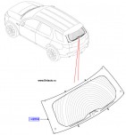 Стекло задней двери (двери багажного отделения) не прозрачное, Land Rover Dicovery Sport.