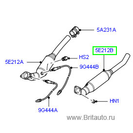 Каталитический нейтрализатор левый range rover 2002 - 2012, для неэтилированного бензина, на 4,4л бензин.