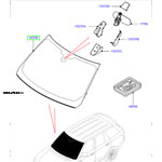 Стандартное лобовое стекло Range Rover 2013 (без климат-контроля), с обогревом, без дисплея над головой