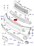 Передний бампер Land Rover Discovery 4 от 2015 м.г., с омывателем фар, с парктрониками, с противотуманными фарами, без камеры.