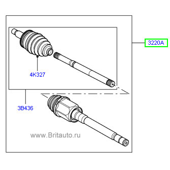 Полуось переднего моста правая в сборе на discovery 3,4 и rrs 2005 - 2012