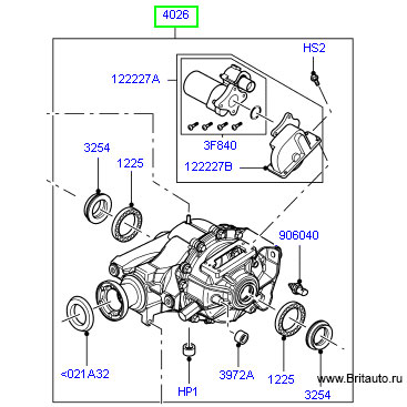 Дифференциал (редуктор) заднего моста Range Rover 2002 - 2009, на 4,4 и 4,2Л Бензин