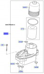 Масляный охладитель (радиатор) в сборе с масляным фильтром Range Rover 2013 - 2021, Range Rover Sport 2014 - 2022, Land Rover Discovery 4 - 5, Range Rover Velar, на 3,0Л Дизель