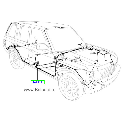 Жгут проводки, основной, на range rover 2002 - 2009, на бензин 4,2л v8 supercharged, со всеми датчиками давления в шинах