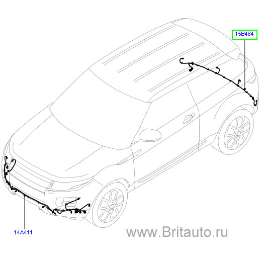 Проводка заднего бампера range rover evoque