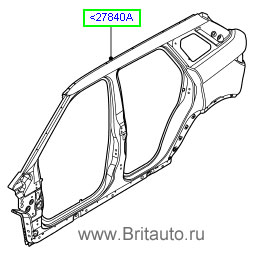 Боковая панель кузова range rover evoque 5-ти дверный, правая