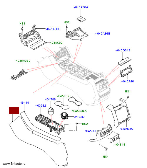 Панель отделки передней консоли, правая, Range Rover Sport 2014 - 2017, цвет: Espresso/Ivory